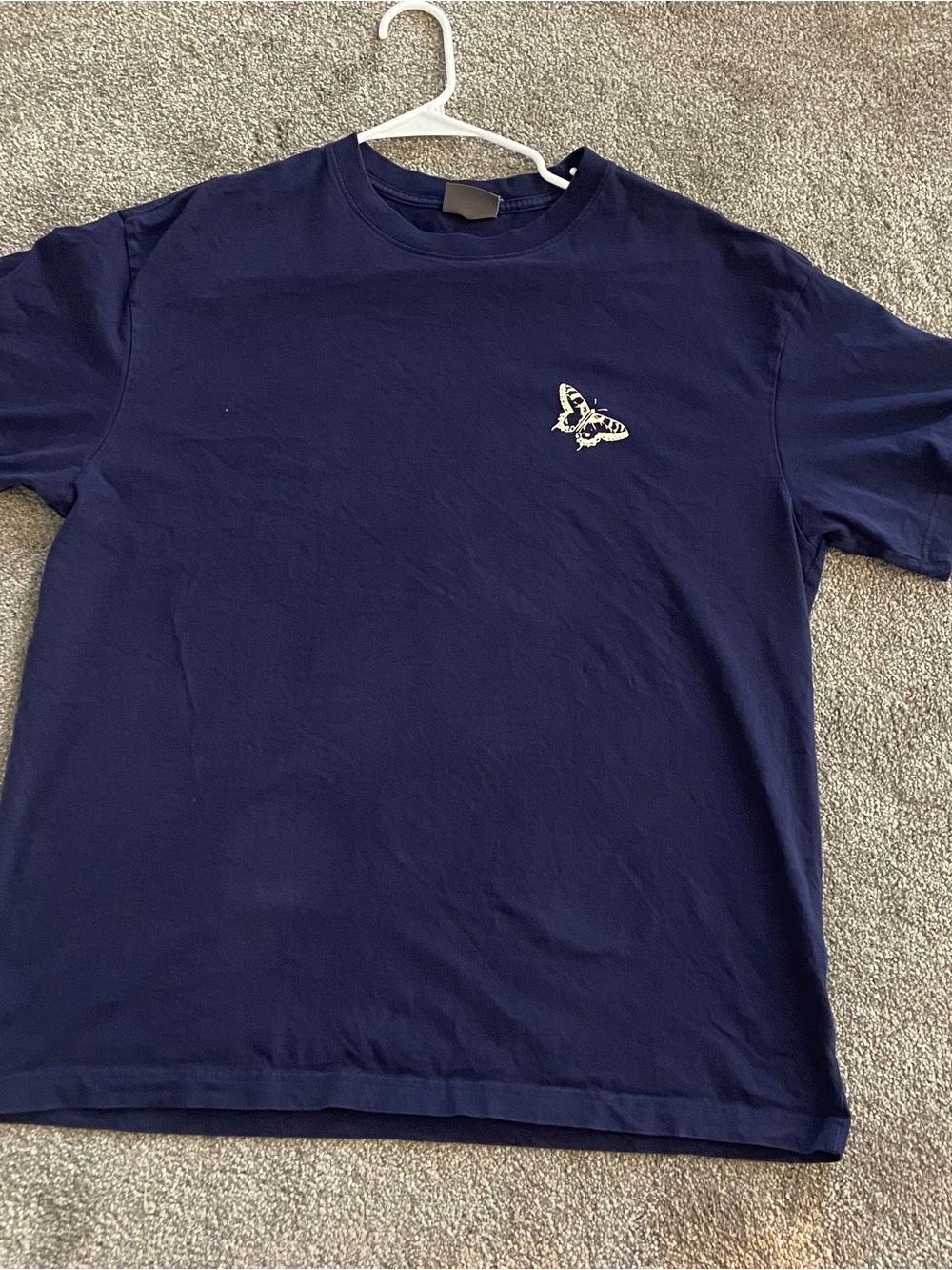 H&M Navy Blue Butterfly Loose Fit T-Shirt